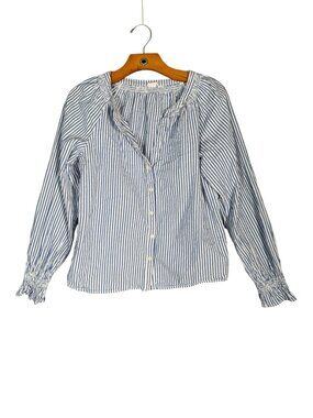 GAP 100% Cotton Striped Long Sleeve Button Down Shirt Casual Nautical Coastal XS